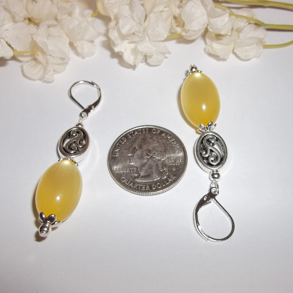 Yellow Statement Earrings Beaded Long Dangle Dangle Drop Fashion Accessory 4299 - Picture 4 of 6